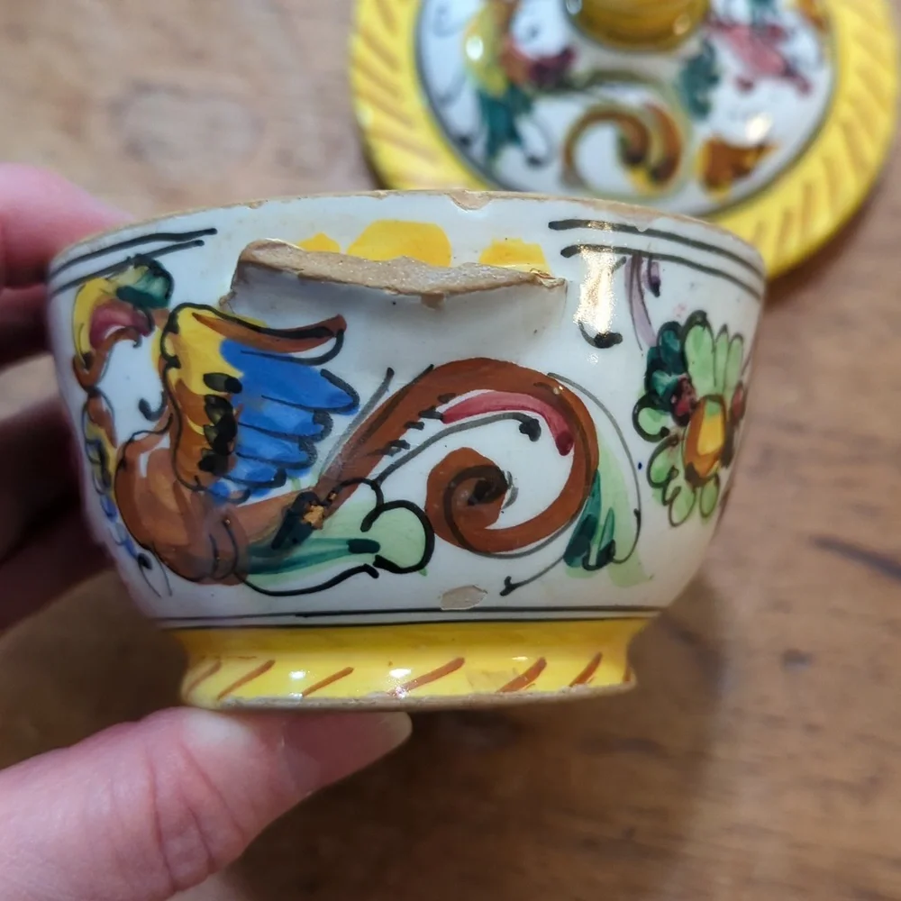 Mid Century Italian Majolica Milk And Sugar - Picture 9 of 15
